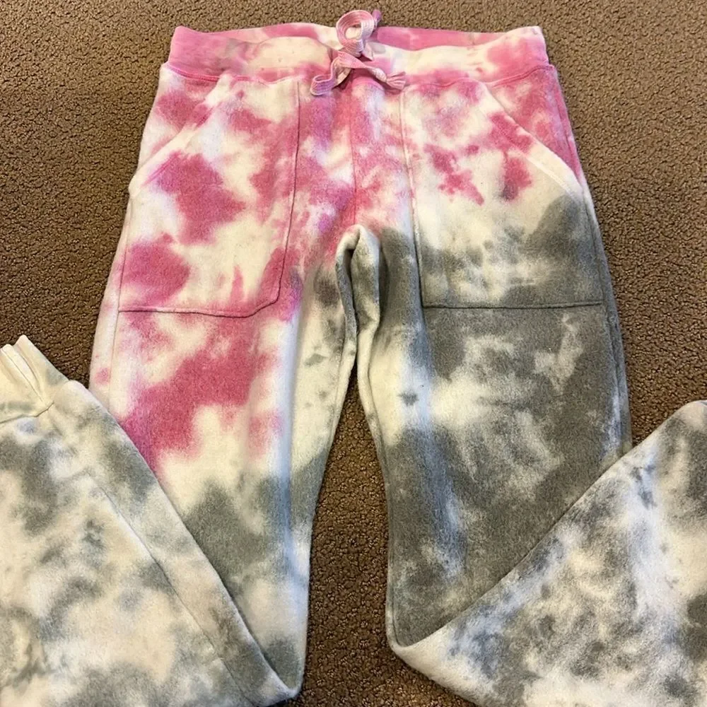 T2Love Women’s Grey & Purple Tie Dye Soft Matching Joggers & Sweatshirt Set